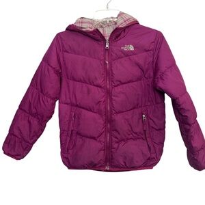 The North Face Girls 550 Down Reversible Puffer Jacket Medium